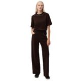 Exquise Taş Detaylı Geniş Paça Regular Pantolon, S, E25K05165003, Kahve, Kadın