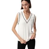 Exquise V Yaka Kolsuz Örme Bluz, L, A25Y05222001, Ekru, Kadın