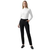 Exquise Yüksek Bel Dar Paça Dokuma Pantolon, 38, E25K05110012, Siyah, Kadın