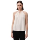 Exquise Zincir Detaylı Halter Yaka Regular Bluz, 36, E25K05107024, Krem, Kadın