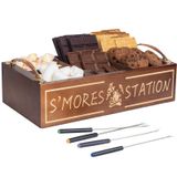 Extguds S'Mores İstasyonu, Kesme Kulplu, Setler: 1 Smores Caddy+4 Kavurma Çubuğu, Ateş Çukuru için, Parti, Açık Hava Kampı ve Şenlik Ateşleri için Mükemmel, Ahşap