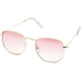 Extoll Hexa-Round Beşgen Kadın Erkek Güneş Gözlüğü Unisex Gözlük ex612B - Pembe