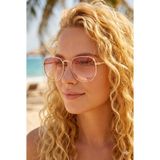 Extoll Hexagonal Unisex Kadın Erkek Güneş Gözlüğü Beşgen ex612u - Pembe