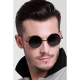 Extoll John Lennon Yuvarlak Erkek Kadın Güneş Gözlüğü Unisex Gözlük Ex608 - Siyah