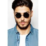 Extoll Yuvarlak Cam John Lennon Bayan Erkek Güneş Gözlüğü Unisex Gözlük ex608 - Siyah