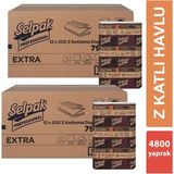 Extra Z Katlama Dispenser Havlu 200'LÜ 24 Paket 21.5 x 24 cm 2 Koli
