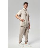Extreme Cool Man - Premium Çift Yön Likralı Doktor Hemşire Forma Takımı Scrubs Üniforma Cerrahi Takım (Erkek), Kumsal