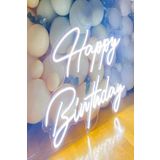 Extremmotif Happy Birthday Neon Led Işık Gece Lambası Duvar Süsü Doğum Günü Parti Süsü