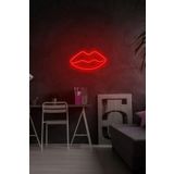 Extremmotif Lips Dudak Neon Led Duvar Yazısı Dekoratif Işıklı Gece Lambası Duvar Süsü