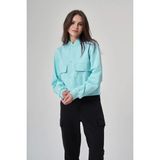 Exuma Kadın Ceket Su MAVİSİ 1521158 Modern Stil Cepli Normal Kalıp Polyester Malzeme L Beden - -- - Mavi