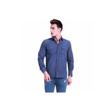 Exve Exclusive BC7509 Lacivert Erkek Kot Dikişli Western Still Pamuk Slim Fit Cepli Gömlek