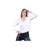 Exve Exclusive Beyaz Basic Sade Viskon Kadın Slim Fit Düz Gömlek