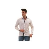 Exve Exclusive Beyaz Oxford Yaka Ve Manşet Içi Puantiyeli Slim Fit Gömlek