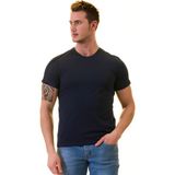 Exve Exclusive Lacivert Bisiklet Yaka Basic T-Shirt Normal Fit Erkek Tişört