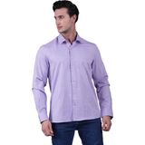 Exve Exclusive Lila Oxford Sade Düz Pamuk Slim Fit Erkek Gömlek - Mor