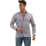 Exve Exclusive Mavi Kendinden Desenli Elegant Slim Fit Gömlek