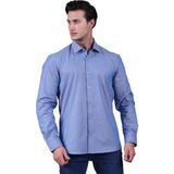 Exve Exclusive Mavi Oxford Sade Düz Pamuk Slim Fit Erkek Gömlek