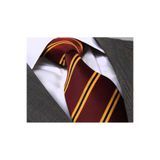 Exve Exclusive Sarı Çizgili Bordo Jakarlı Harry Potter Hogwarts Kravat