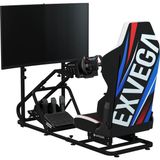 Exvega Sim Racing Yarış Simülatörü Kokpiti Siyah Renkli Ergonomik Tasarım ile Uzun Süre Rahat Kullanım