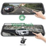 Exvol Aynalı 10 Inch Full Dokunmatik Araç İçi Yol Kayıt Kamera + Park Kamerası