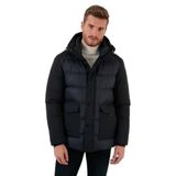 Exxe Erkek Siyah Su Geçirmez Kapüşonlu Fermuarlı Kaban, 3XL
