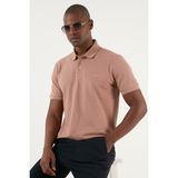 Exxe Pamuklu Regular Fit Düğmeli Polo T Shirt Erkek T Shirt EX661D - Gül Rengi
