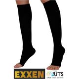 Exxen Diz Altı Variss Çorabı Orta Basınç Ccl2 Burnu Açık (SİYAH RENK - ÇİFT BACAK) Elit Seri