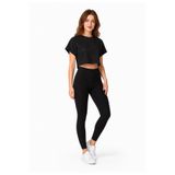 exxitcollection Kadın Spor Alt Üst Takım – Yüksek Bel Tayt ve Dökümlü Crop T-Shirt Fitness Seti