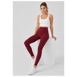 exxitcollection Kadın Spor Bordo Tayt - Düz Kadın Tayt Uzun Regular Normal Bel