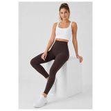 exxitcollection Kadın Spor Kahverengi Tayt - Düz Kadın Tayt Uzun Regular Normal Bel