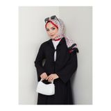 exxitcollection Kadın Tesettür Gofre Kumaş Siyah Crop Bağlamalı Şık Modern Etekli İkili Kimono Takım