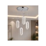 EY-EL TASARIM 4 LÜ DEFNE 3 RENK MODLU KRİSTAL TAŞLI LEDLİ SARKIT AVİZE