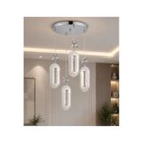 EY-EL TASARIM 4 LÜ DEFNE 3 RENK MODLU KRİSTAL TAŞLI LEDLİ SARKIT AVİZE