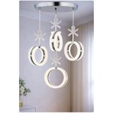 EY-EL TASARIM 4'LÜ ALYANS KROM 3 RENK MODLU KRİSTAL TAŞLI LED AVİZE