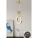 EY-EL TASARIM TEKLİ ALYANS GOLD 3 RENK MODLU KRİSTAL TAŞLI LEDSARKIT AVİZE