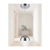 EY-EL TASARIM TEKLİ DESENLİ TOP KROM 3 RENK MODLU KRİSTAL DESEN TAŞLI LEDLİ SARKIT AVİZE