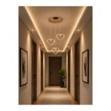 EY-EL TASARIM ÜÇLÜ KALP 3 RENK MODLU KRİSTAL TAŞLI LEDLİ SARKIT AVİZE