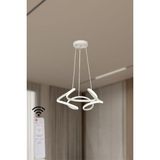 Ey Shop Modern Beyaz Drone Model Kumandalı 3 Renk (Beyaz / Sarı / Günışığı) LED Avize