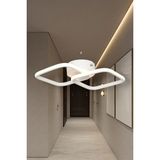 Ey Shop Modern Beyaz İkili Kare Model Tek Renk Sarı LED Avize Antre Koridor Hol Oda - Sarı Led Işık