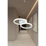 Ey Shop Modern Beyaz İkili Yuvarlak Model Tek Renk Günışığı LED Avize Antre Koridor Hol - Günışığı Led Işık