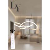 Ey Shop Modern Beyaz Karçiçeği Model Kumandalı 3 Renk (Beyaz / Sarı / Günışığı) LED Avize