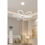 Ey Shop Modern Beyaz Papatya Model Kumandalı 3 Renk (Beyaz / Sarı / Günışığı) LED Avize