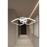 Ey Shop Modern Krom Ikili Kare 3 Renk LED Avize (Beyaz&sarı&günışığ) Antre Hol Koridor & Oda