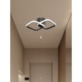 Ey Shop Modern Siyah İkili Kare Model Tek Renk Beyaz LED Avize Antre Hol Koridor - Beyaz Led Işık