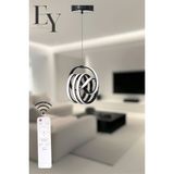 Ey Shop Modern Siyah Imza Model Kumandalı-Dimmerlı 3 Renk (Beyaz / Sarı / Günışığı) Lüks LED Avize