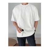 EYAX MODA ERKEK Büyük Beden Rahat Kesim Tişört - Bisiklet Yaka T-shirt