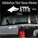Eyba Sticker Göktürk Göktürkçe Türk Yazılı Kurt Transfer Sticker Etiket - 17*4 - GTR
