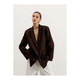 eybetsa Kadın Düğme Detaylı Oversize Blazer Ceket