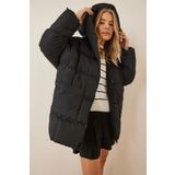 eybetsa kapüşonlu oversize şişme mont