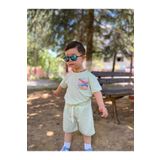 EYC BABY Yeşil Müslin Cep Detaylı Unıse Çocuk Şortlu Takım